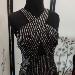 Banjul Black Sequin Jumpsuit